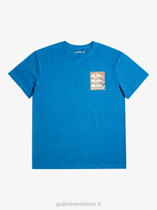 esso Quiksilver uomini t-shirt con motivi deformati boccaglio blu HTZR1015