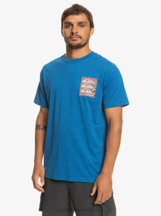 esso Quiksilver uomini t-shirt con motivi deformati boccaglio blu HTZR1015