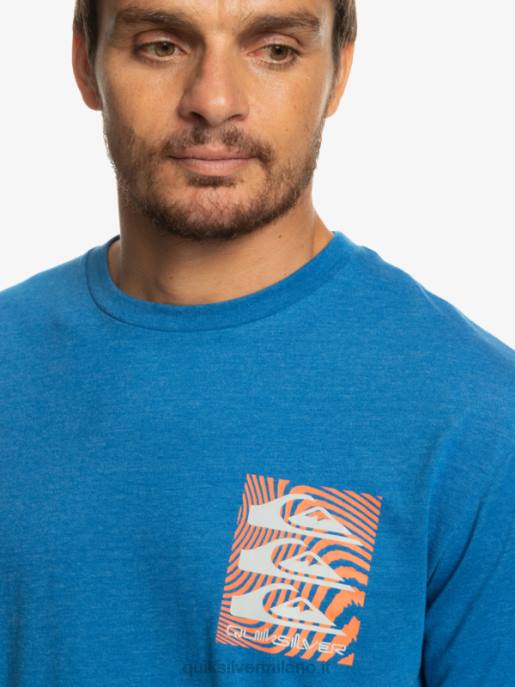 esso Quiksilver uomini t-shirt con motivi deformati boccaglio blu HTZR1015
