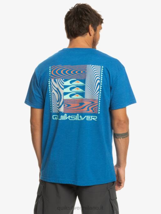 esso Quiksilver uomini t-shirt con motivi deformati boccaglio blu HTZR1015