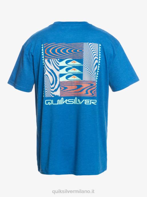 esso Quiksilver uomini t-shirt con motivi deformati boccaglio blu HTZR1015