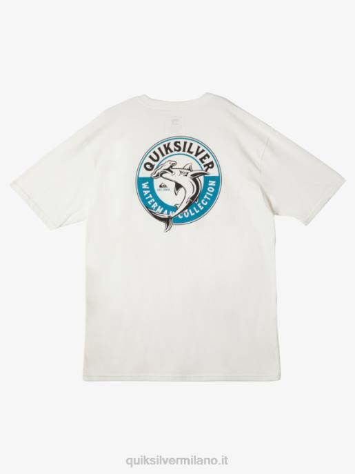 esso Quiksilver uomini t-shirt con squalo marino waterman bianco come la neve HTZR41