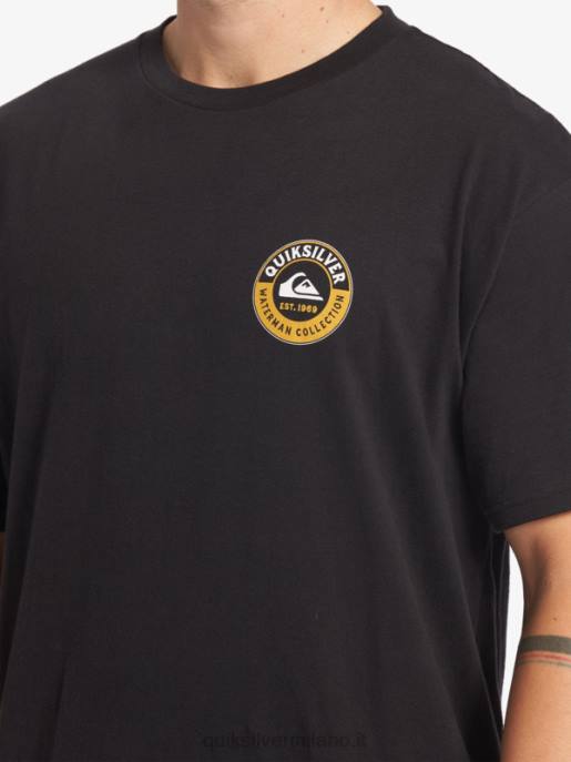 esso Quiksilver uomini t-shirt con squalo marino waterman nero HTZR40