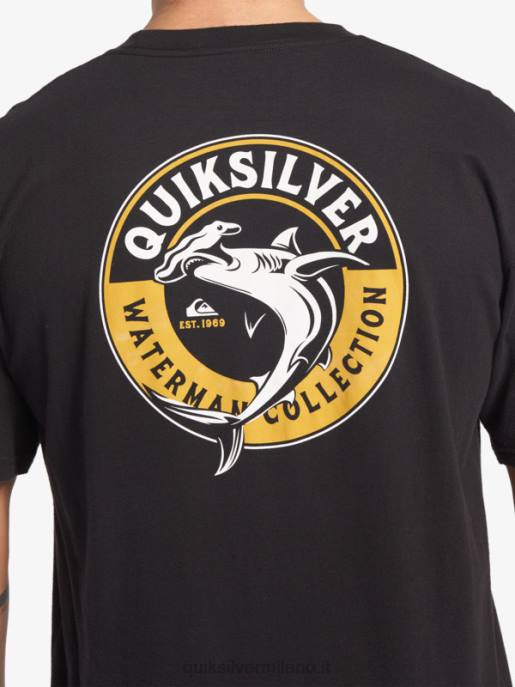 esso Quiksilver uomini t-shirt con squalo marino waterman nero HTZR40