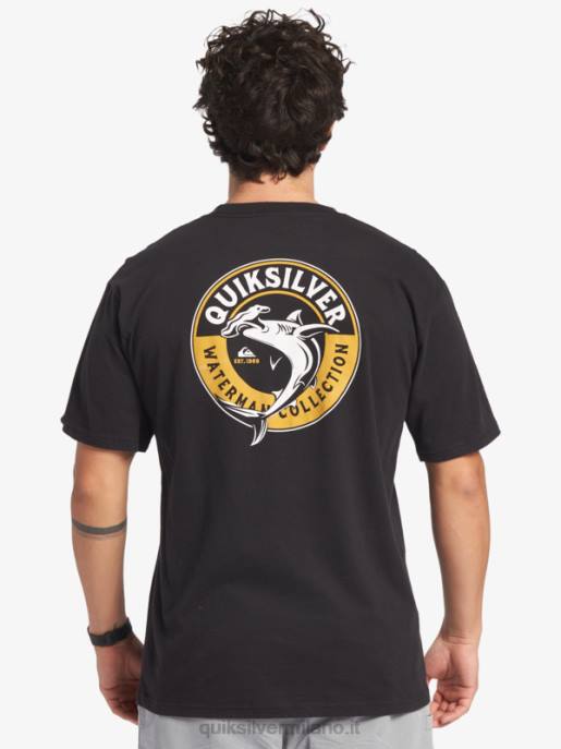 esso Quiksilver uomini t-shirt con squalo marino waterman nero HTZR40