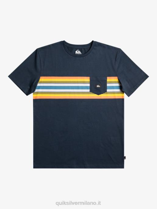 esso Quiksilver uomini t-shirt con taschino a righe surfadelica blazer blu scuro HTZR1064