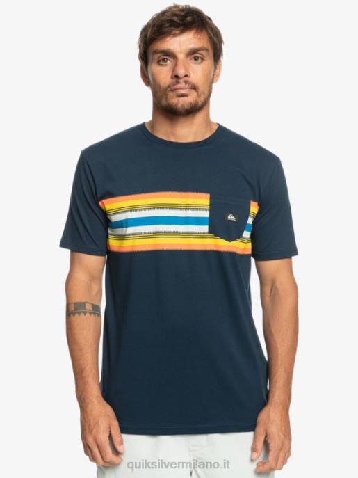 esso Quiksilver uomini t-shirt con taschino a righe surfadelica blazer blu scuro HTZR1064