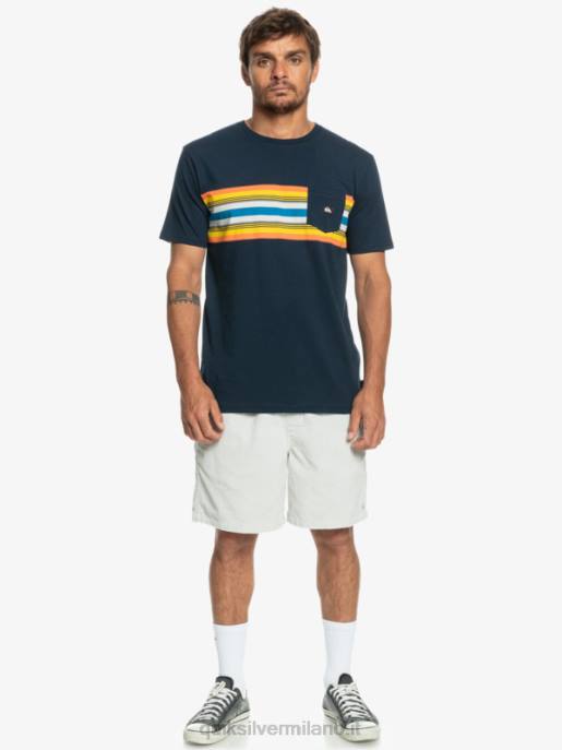 esso Quiksilver uomini t-shirt con taschino a righe surfadelica blazer blu scuro HTZR1064