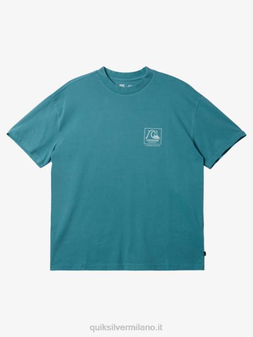 esso Quiksilver uomini t-shirt di tela bianca di gregg kaplan blu bretone HTZR1375