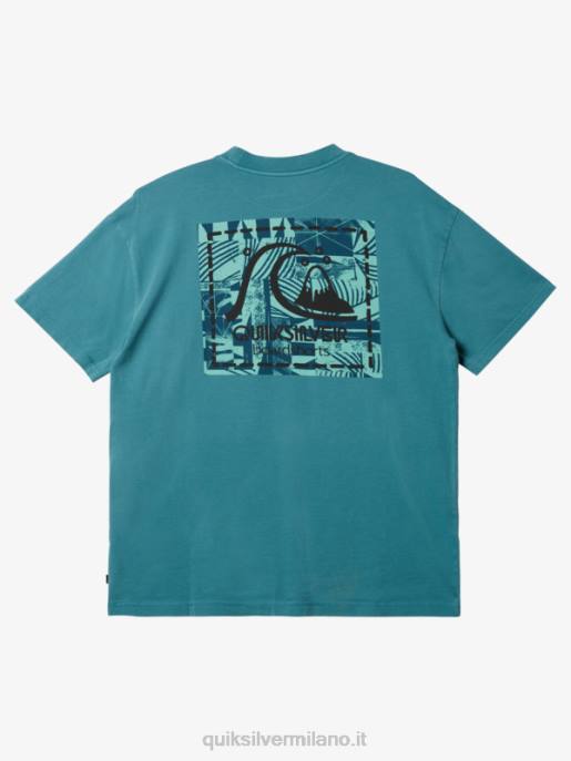 esso Quiksilver uomini t-shirt di tela bianca di gregg kaplan blu bretone HTZR1375