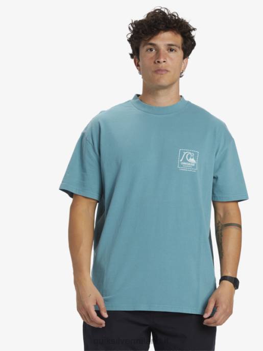 esso Quiksilver uomini t-shirt di tela bianca di gregg kaplan blu bretone HTZR1375