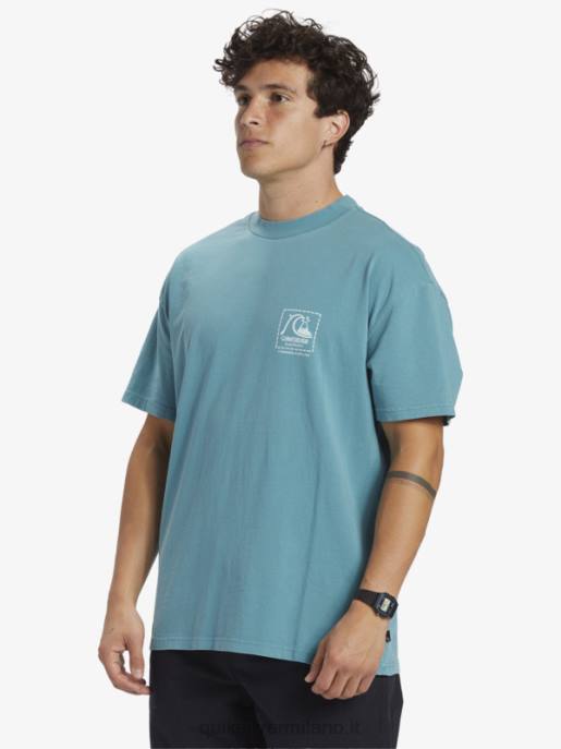 esso Quiksilver uomini t-shirt di tela bianca di gregg kaplan blu bretone HTZR1375