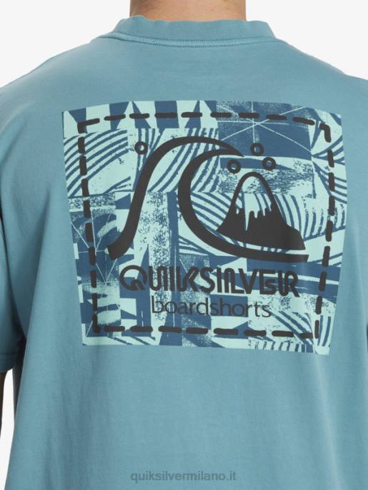 esso Quiksilver uomini t-shirt di tela bianca di gregg kaplan blu bretone HTZR1375
