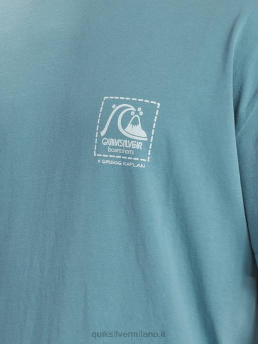 esso Quiksilver uomini t-shirt di tela bianca di gregg kaplan blu bretone HTZR1375