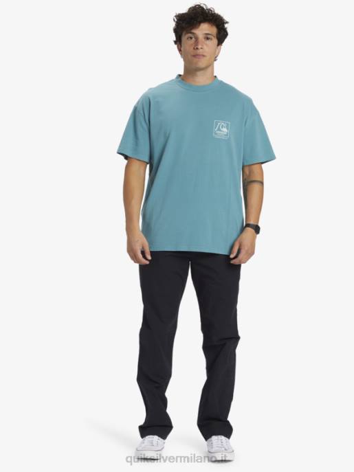 esso Quiksilver uomini t-shirt di tela bianca di gregg kaplan blu bretone HTZR1375