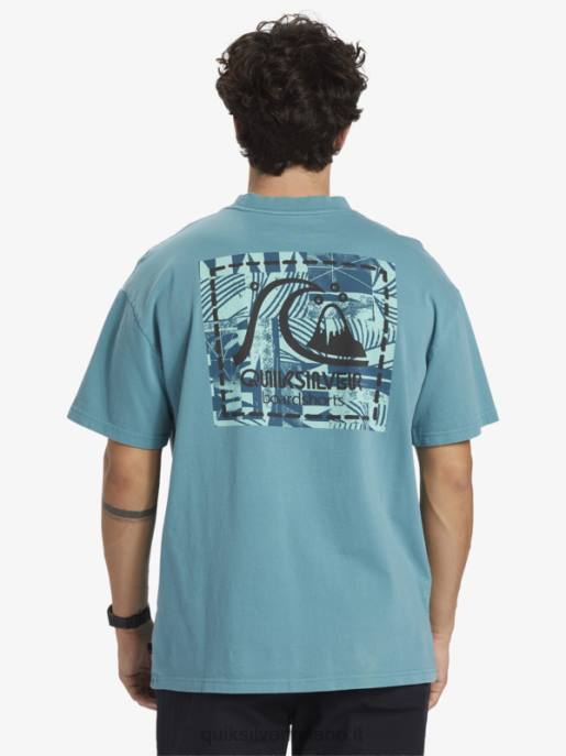 esso Quiksilver uomini t-shirt di tela bianca di gregg kaplan blu bretone HTZR1375