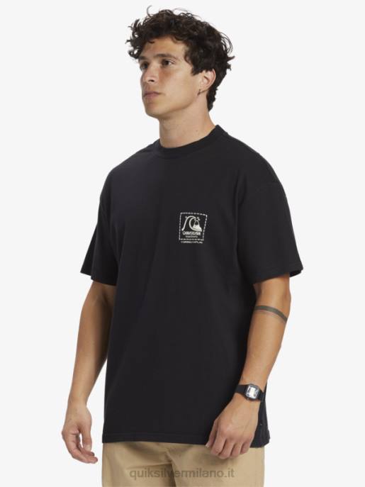 esso Quiksilver uomini t-shirt di tela bianca di gregg kaplan nero HTZR1374