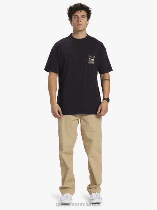 esso Quiksilver uomini t-shirt di tela bianca di gregg kaplan nero HTZR1374