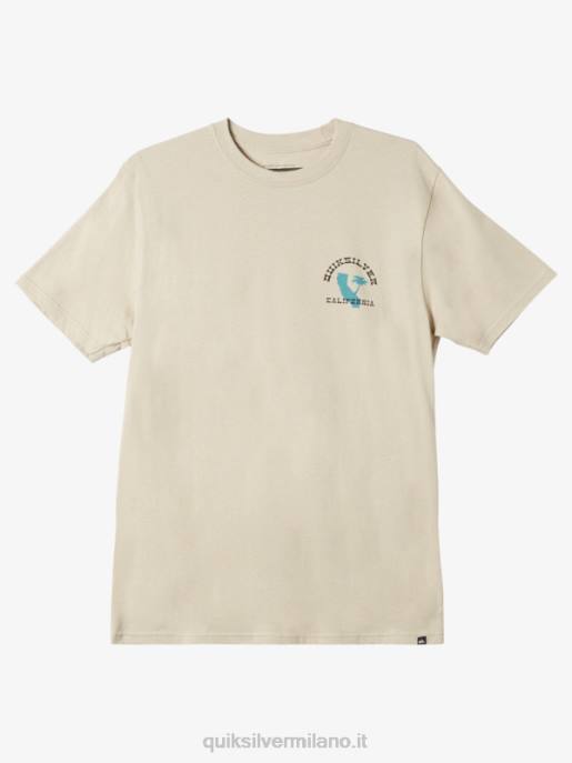 esso Quiksilver uomini t-shirt iconica della California West piazza tortora HTZR1228