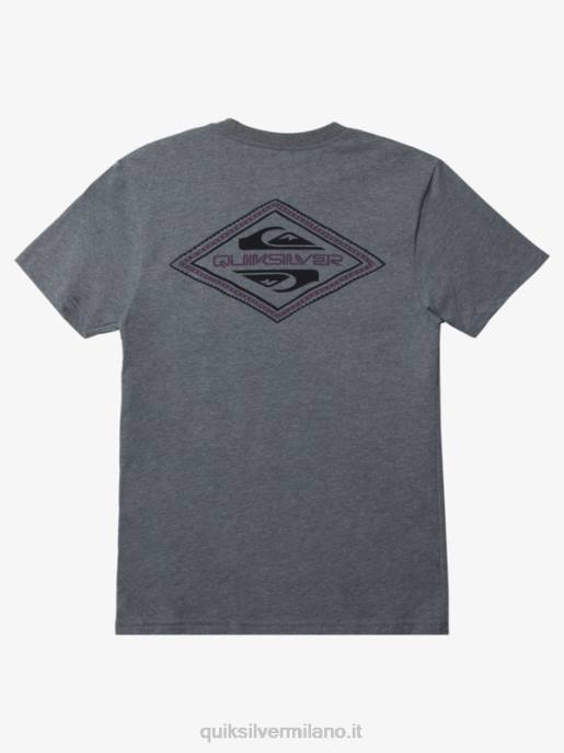 esso Quiksilver uomini t-shirt mod logo rovesciato erica grigio medio HTZR1198