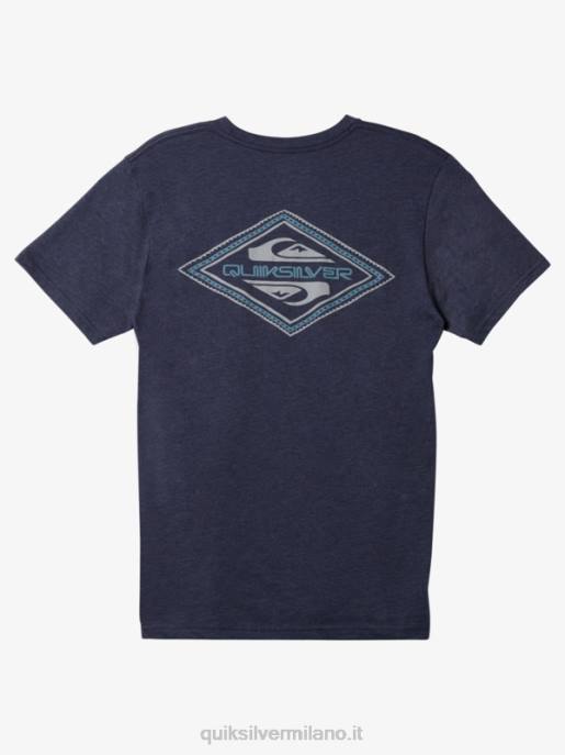 esso Quiksilver uomini t-shirt mod logo rovesciato giacca blu navy melange HTZR1197