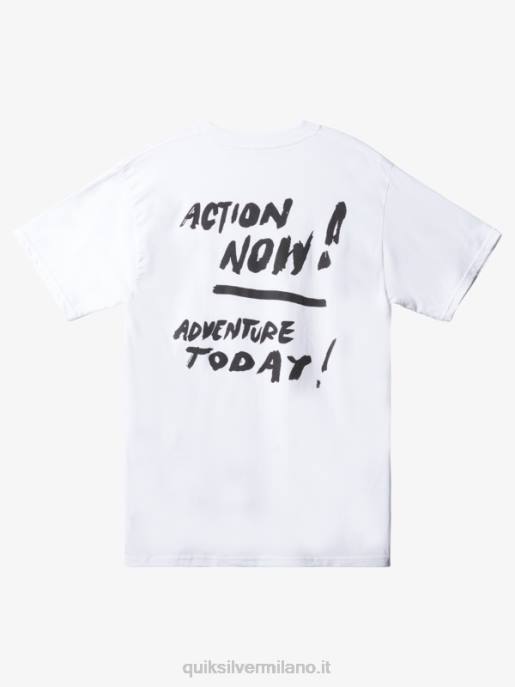esso Quiksilver uomini t-shirt natas azione ora bianco HTZR1658