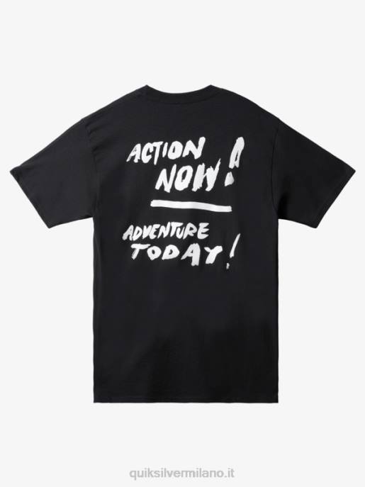 esso Quiksilver uomini t-shirt natas azione ora nero HTZR1657
