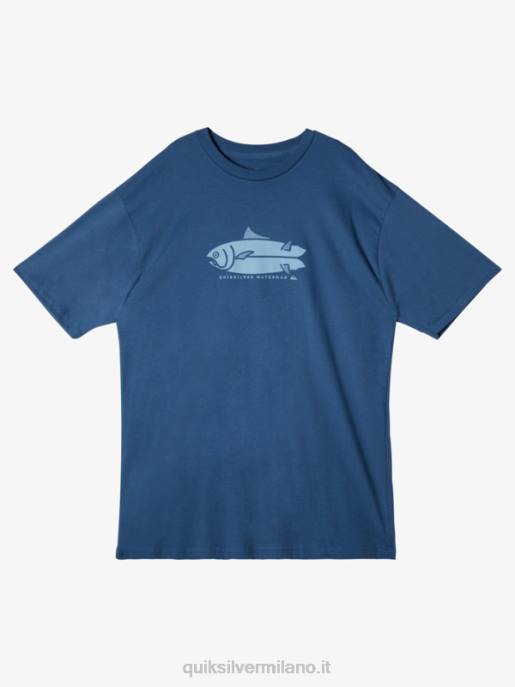 esso Quiksilver uomini t-shirt racconti di pesce waterman alfiere blu HTZR59