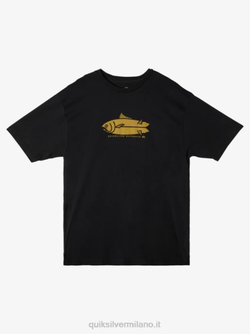 esso Quiksilver uomini t-shirt racconti di pesce waterman nero HTZR58