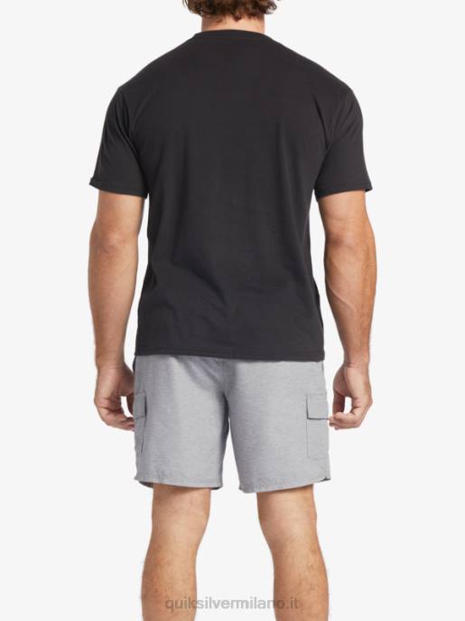 esso Quiksilver uomini t-shirt racconti di pesce waterman nero HTZR58