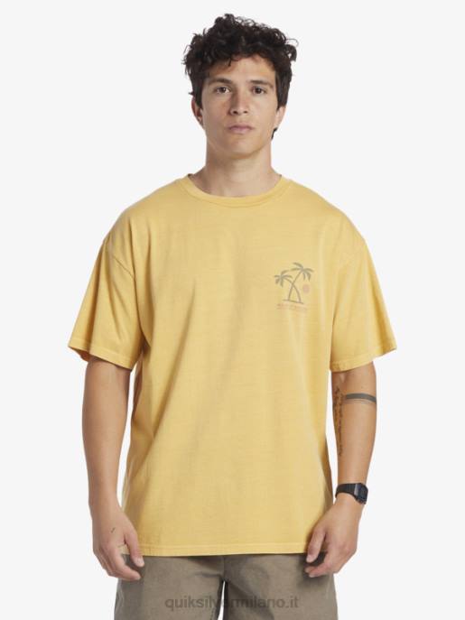 esso Quiksilver uomini t-shirt rituali del tramonto giallo tuorlo HTZR390