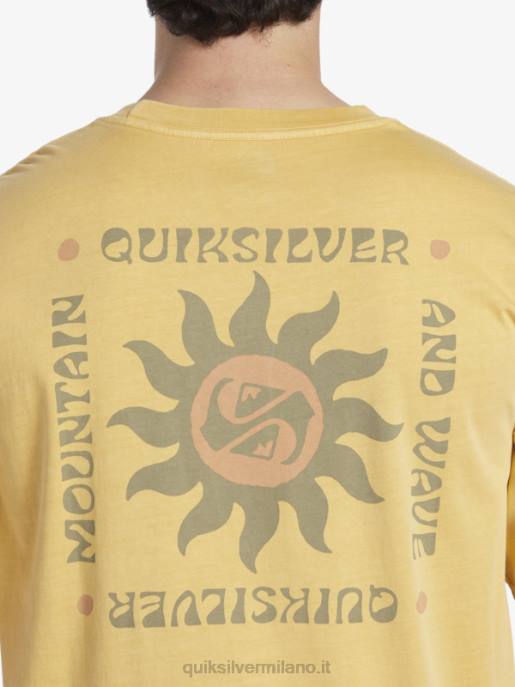 esso Quiksilver uomini t-shirt rituali del tramonto giallo tuorlo HTZR390