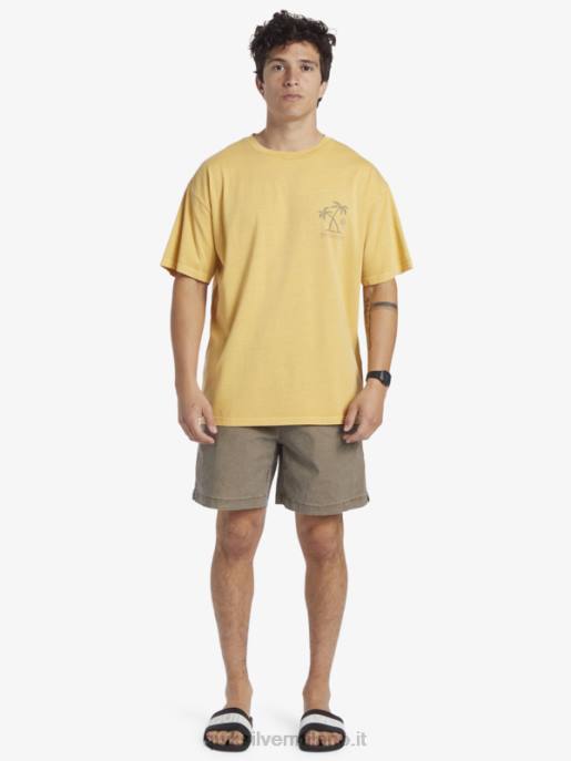 esso Quiksilver uomini t-shirt rituali del tramonto giallo tuorlo HTZR390