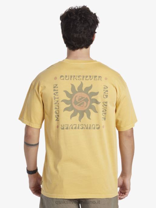 esso Quiksilver uomini t-shirt rituali del tramonto giallo tuorlo HTZR390