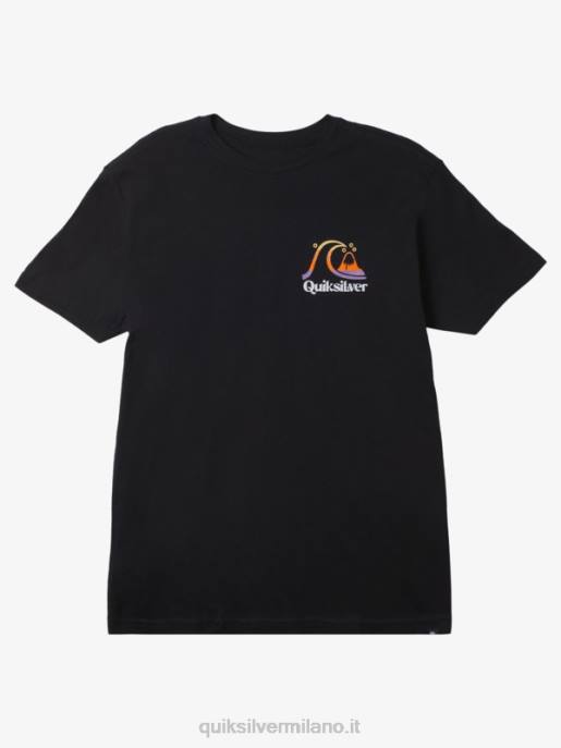esso Quiksilver uomini t-shirt tempo dell'isola nero HTZR1627