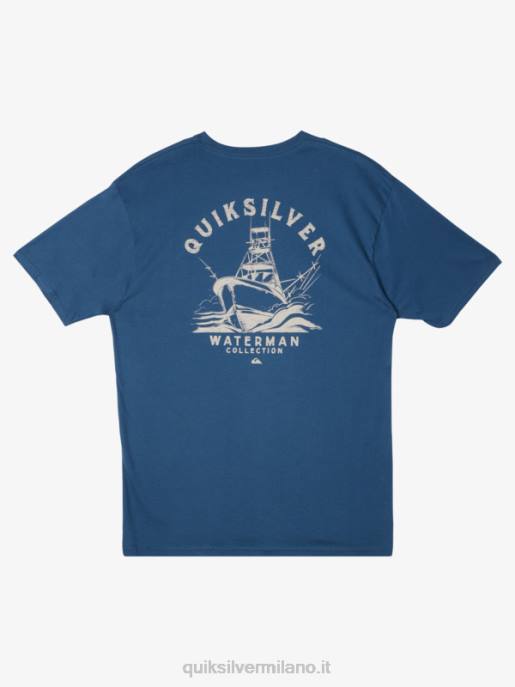 esso Quiksilver uomini t-shirt waterman che esce alfiere blu HTZR61