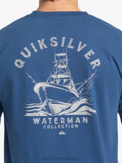 esso Quiksilver uomini t-shirt waterman che esce alfiere blu HTZR61