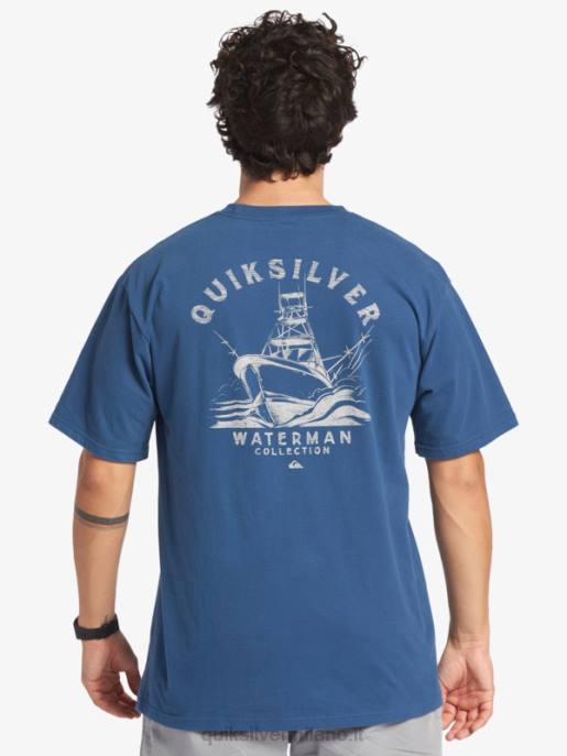 esso Quiksilver uomini t-shirt waterman che esce alfiere blu HTZR61