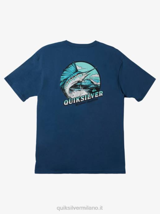 esso Quiksilver uomini t-shirt waterman pinne alfiere blu HTZR1046