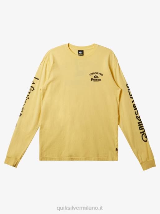 esso Quiksilver x Pacifico uomini maglietta a maniche lunghe tiratore dritto oro HTZR5