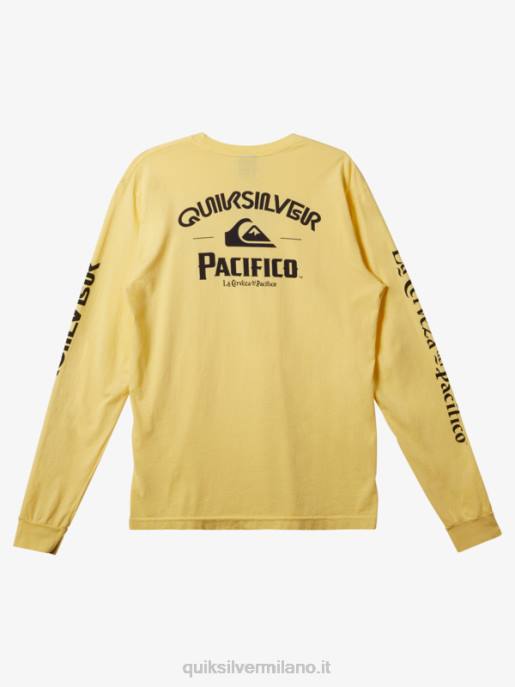 esso Quiksilver x Pacifico uomini maglietta a maniche lunghe tiratore dritto oro HTZR5