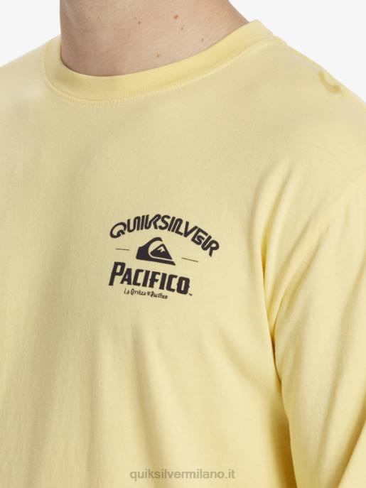 esso Quiksilver x Pacifico uomini maglietta a maniche lunghe tiratore dritto oro HTZR5