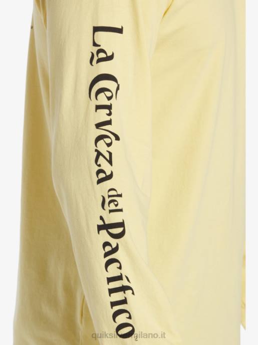 esso Quiksilver x Pacifico uomini maglietta a maniche lunghe tiratore dritto oro HTZR5