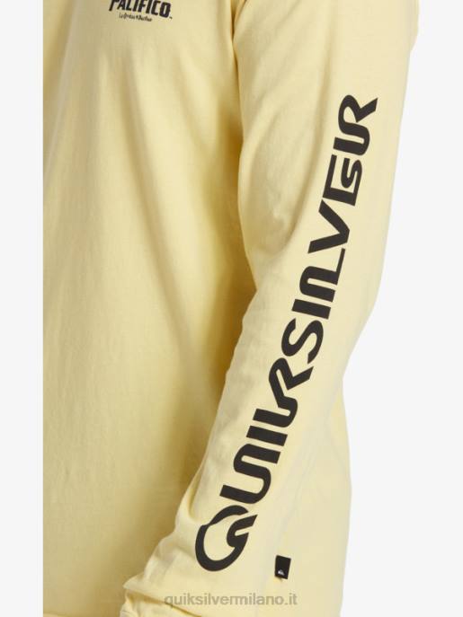 esso Quiksilver x Pacifico uomini maglietta a maniche lunghe tiratore dritto oro HTZR5