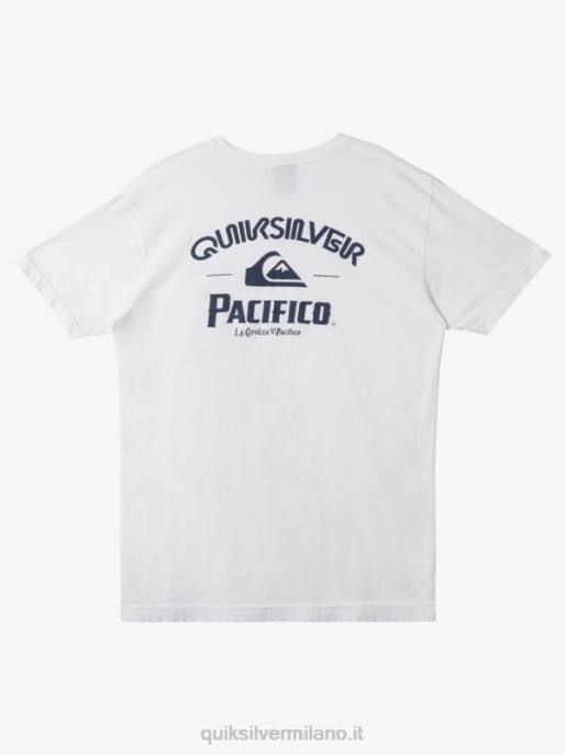 esso Quiksilver x Pacifico uomini maglietta sparatutto dritta bianco HTZR7