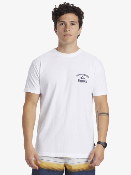 esso Quiksilver x Pacifico uomini maglietta sparatutto dritta bianco HTZR7