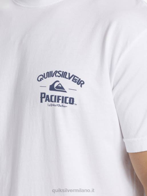 esso Quiksilver x Pacifico uomini maglietta sparatutto dritta bianco HTZR7