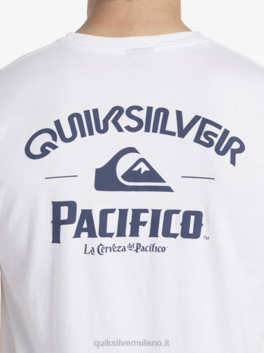 esso Quiksilver x Pacifico uomini maglietta sparatutto dritta bianco HTZR7