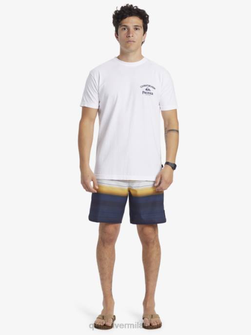 esso Quiksilver x Pacifico uomini maglietta sparatutto dritta bianco HTZR7