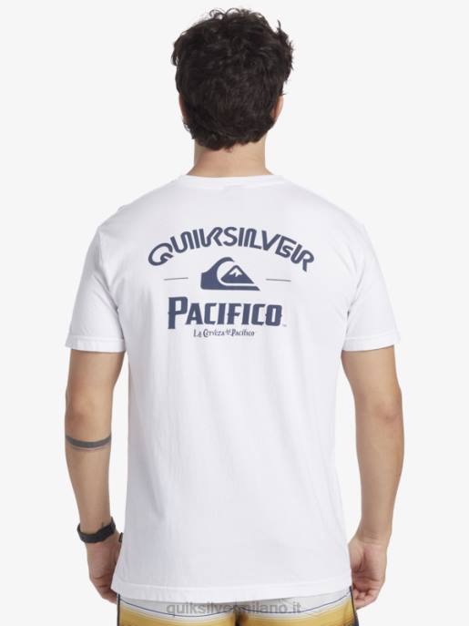 esso Quiksilver x Pacifico uomini maglietta sparatutto dritta bianco HTZR7